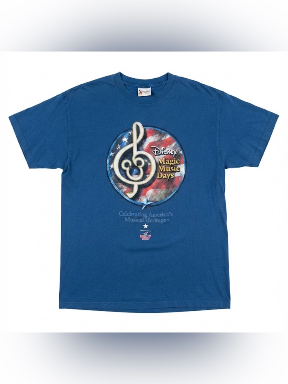 VTG 90s Disney World Magic Music Days T-Shirt Blue Mens Graphic Tee L/XL